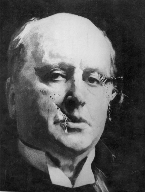 Henry James after a woman attacked portrait with a meat cleaver